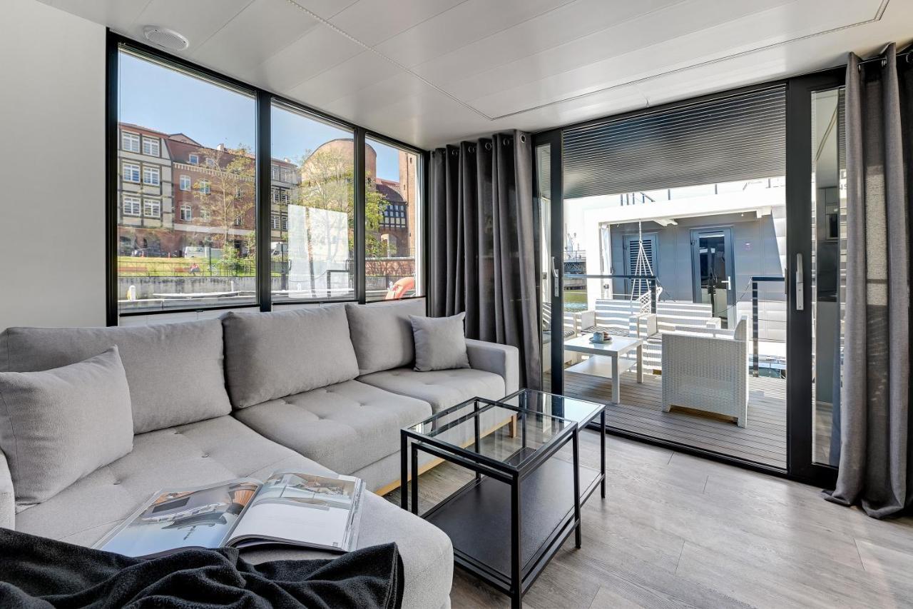 גדנסק Domy Na Wodzie - La Mare Motlava Houseboats With Sauna By Downtown Apartments מראה חיצוני תמונה
